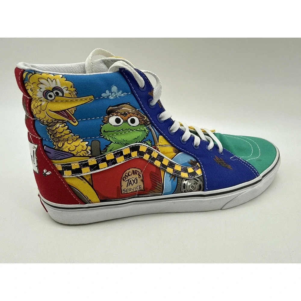 Vans Sesame Street High Tops Oscar Big Bird Cookie Monster AOP Sneakers 12.0